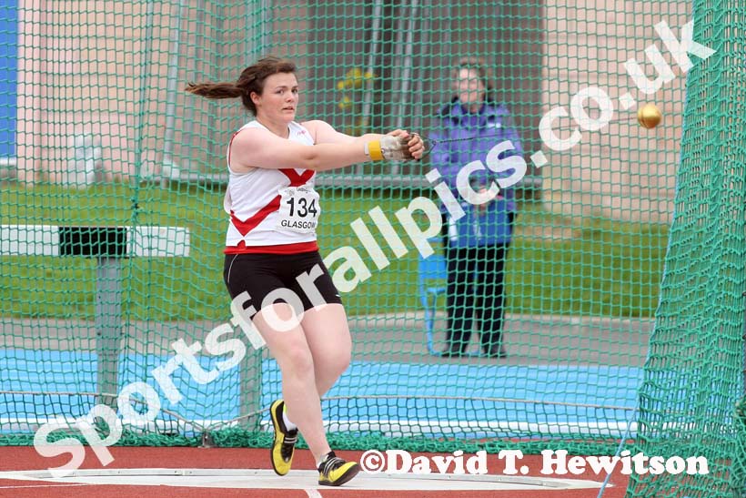 Rachel Hunter in hammer at the Scottish Championships, Scotstoun  Stadium, Glasgow.